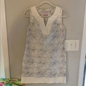 White and Silver Sleeveless Dress